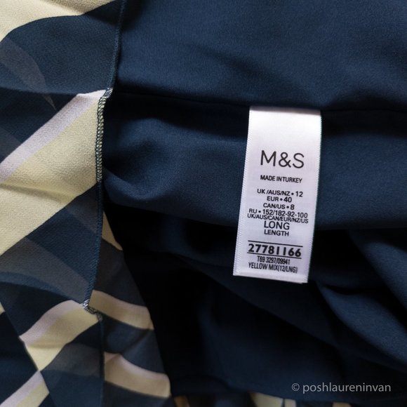 M&S Collection Striped Pleated Midi Skirt *NWT* – Size US 8 Tall - Picture 15 of 16